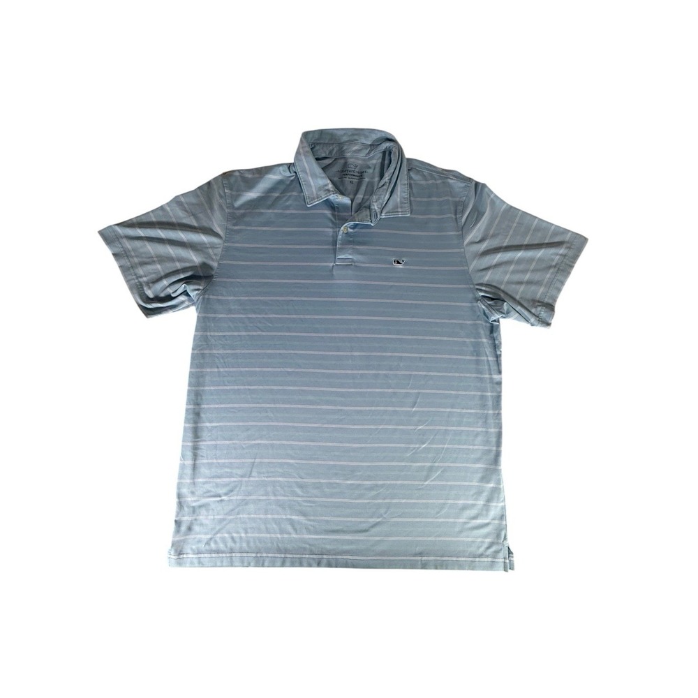 Vineyard Vines Performance Polo Adult Extra Large Blue Striped Collared Golf Men